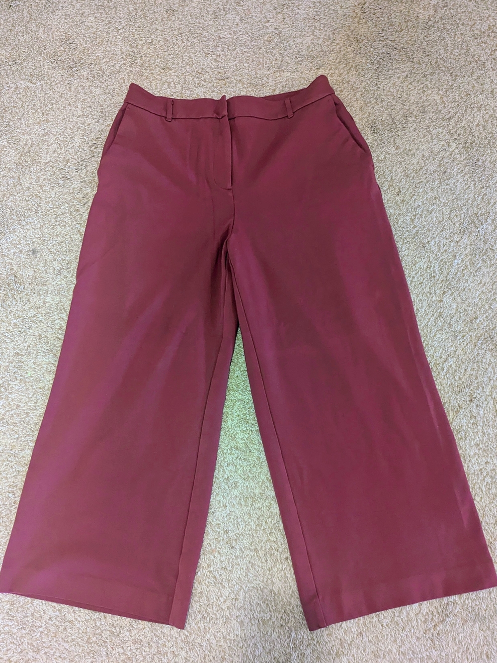 Boden Women's Petite Wide-Leg Pants in Burgundy